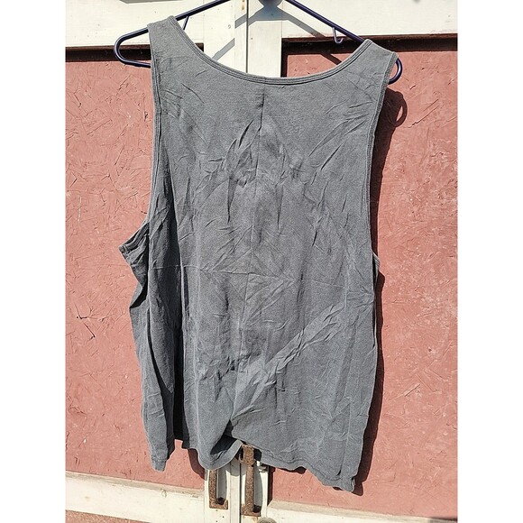 RVCA Tank Top Size Medium Gray with Green and White Logo - Picture 2 of 5